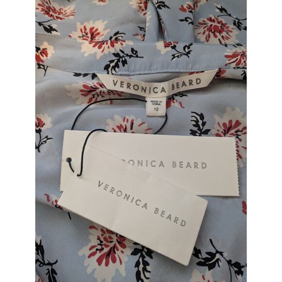 NWT Sz 12 Veronica Beard $450 ROWE Silk Ruched Dress - Picture 11 of 13